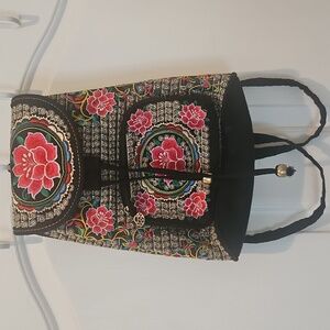 Floral Embroidered Backpack - Multicolor- New, No Tags